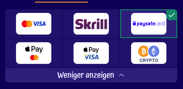 Einzahlungsmethoden bei SpinGranny