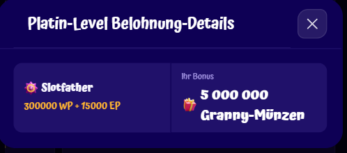 SpinGranny Platinum Statusdetails