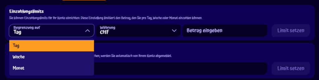 Währung auf der SpinGranny-Website ändern