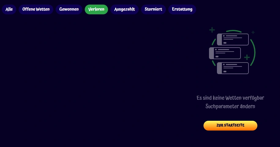 Ein Screenshot des Wettbereichs von SpinGranny