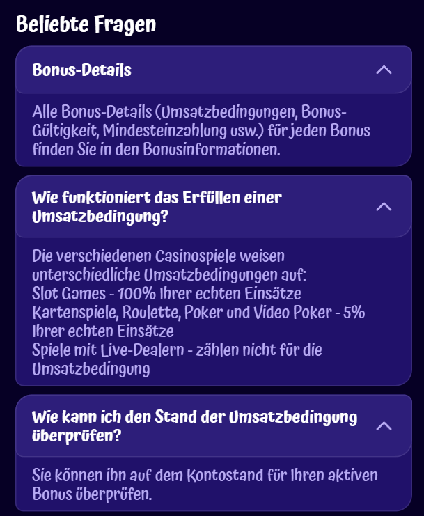 Häufig gestellte Fragen zu Boni bei SpinGranny