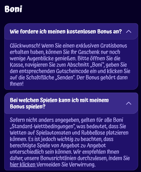 SpinGranny-Supportteam für Bonusanfragen