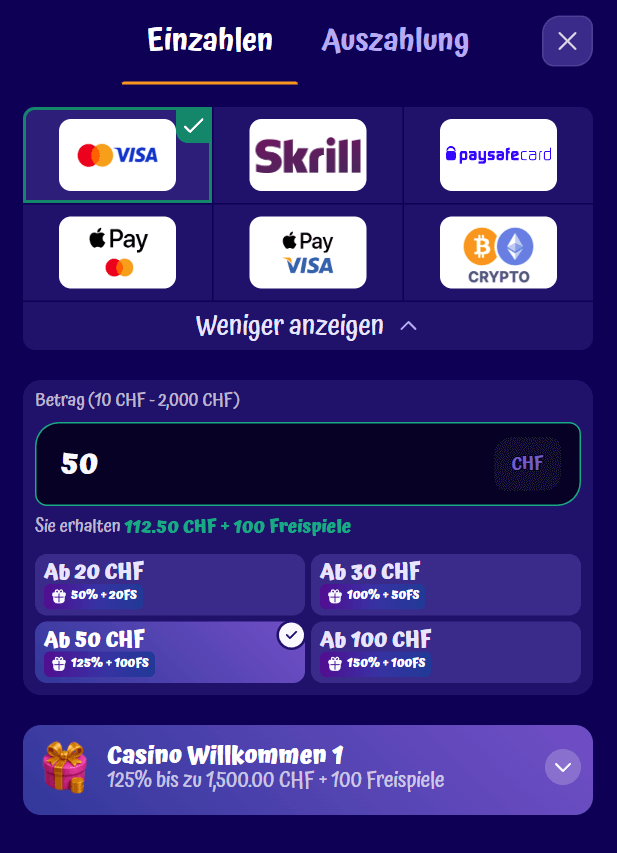 SpinGranny Visa-Karten
