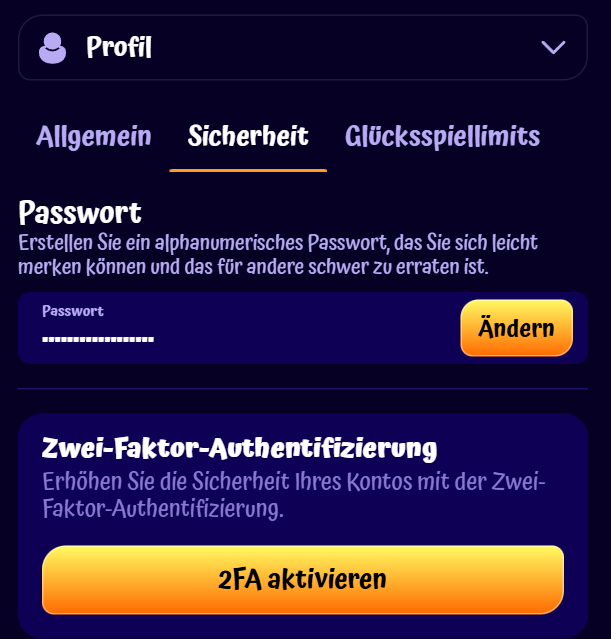 So ändern Sie Ihr Passwort in SpinGranny