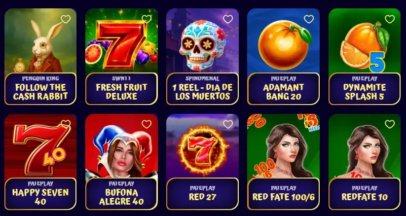 SpinGranny Casino-Bereich