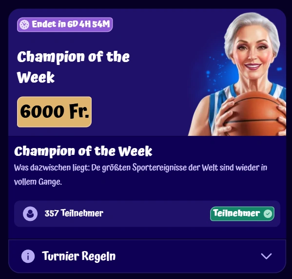 Champion der Woche-Aktion bei SpinGranny