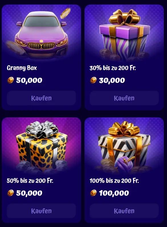 Geschenkbox auf der SpinGranny-Website