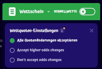 Ein Screenshot des Wettbereichs in SpinGranny