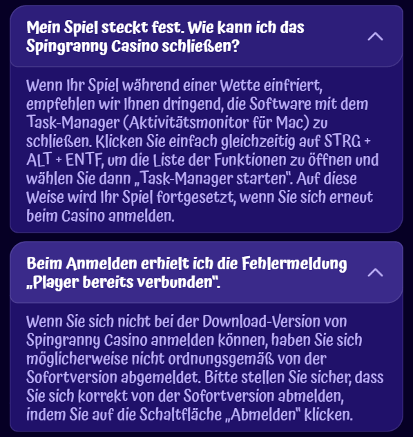 Wie man die SpinGranny-Website anruft