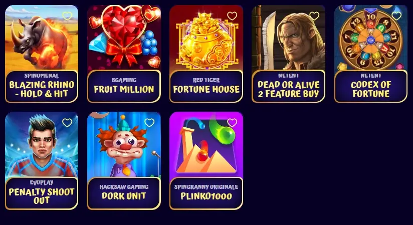 SpinGranny-Spielekatalog